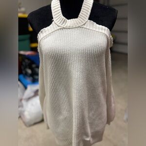 Vici white cut out shoulders Sweater